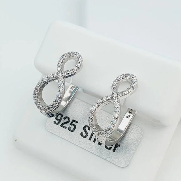 "925 Sterling Silver Cubic Zirconia Earrings, U19254850 - Picture 7 of 11
